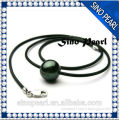 AAA 10-11MM perfect round freshwater dyed black pearl pendant necklace PP020